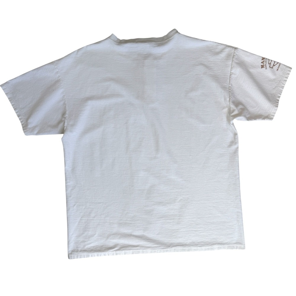 Harley Davidson Mens Mankato MN Henley T Shirt XXL Cream Textured Short Sleeve - Picture 5 of 12